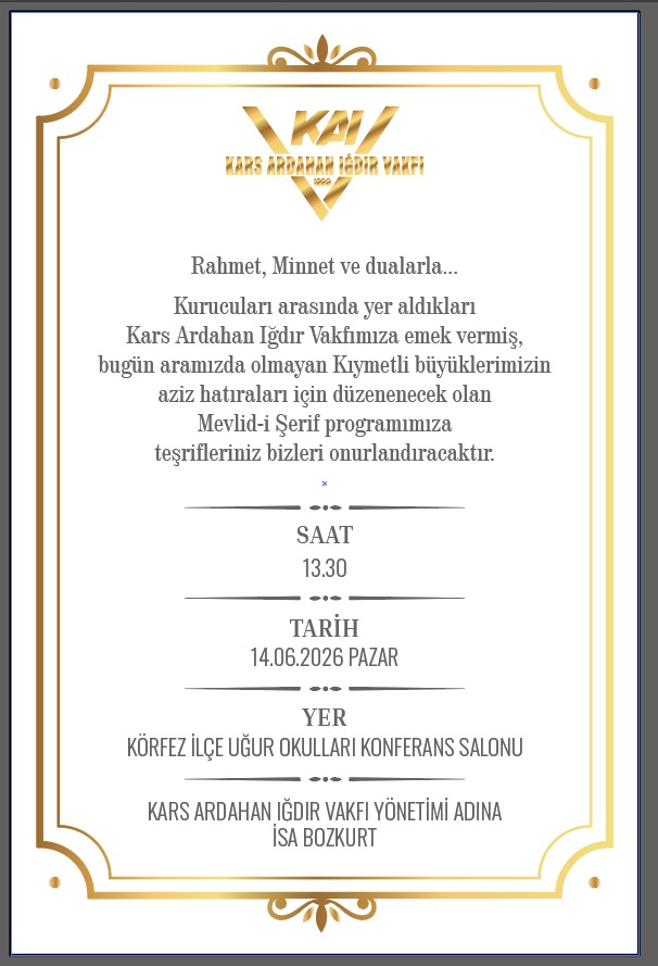 KAI Vakfı’ndan Vefa Mevlidi